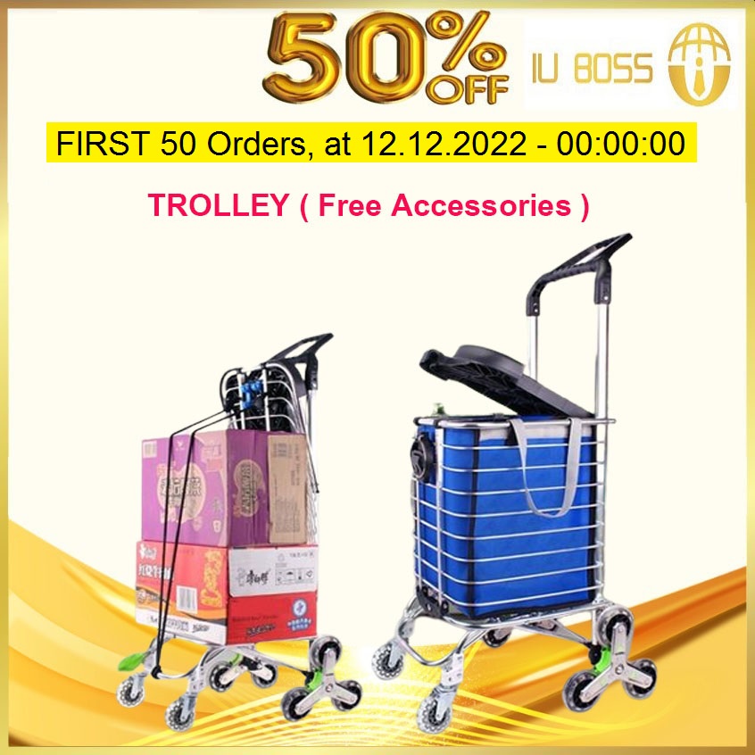 Lightweight Folding Utility Shopping Cart Trolley Collapsible Grocery ...