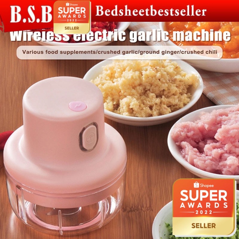 B.S.B Wireless Mini Electric Garlic Food Chopper Ginger Vegetable Crusher Cutter Food Blender Processor