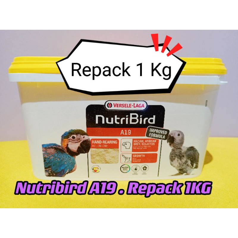 Nutribird A19 - Susu untuk Sesuai Handfeed Semua Parrot~ Repack 1Kg ...