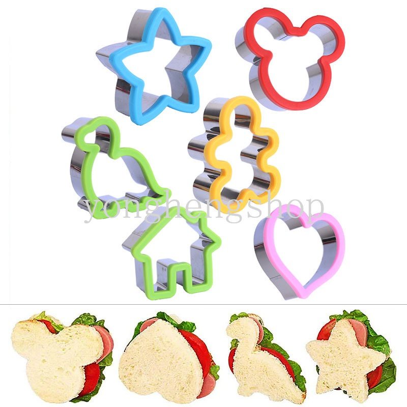 Stainless Steel Sandwich Cutter Cartoon Dinosaur Rabbit Toast Bread Mould Vegetable Cookie Cutters DIY Baking Mold Kids Lunch Bento Tool