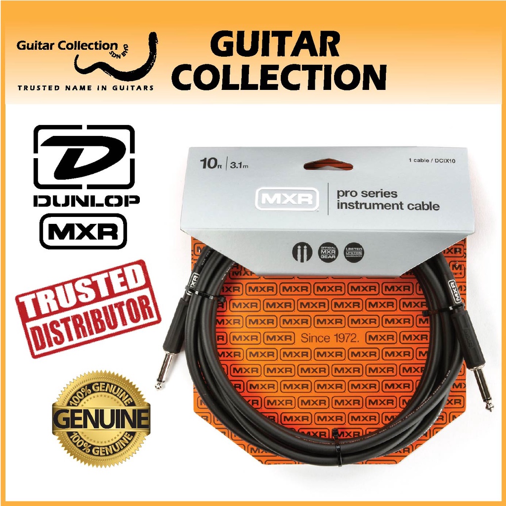 Jim Dunlop MXR DCIX10 Pro Series Instrument Guitar Cable | 10ft (3.1m)