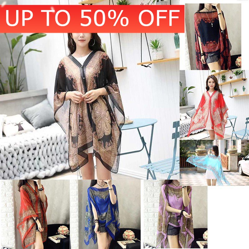 🎁KL STORE✨ [Local Ready Stock] Baju Shawl Batik Silk Women Cantik Fashion