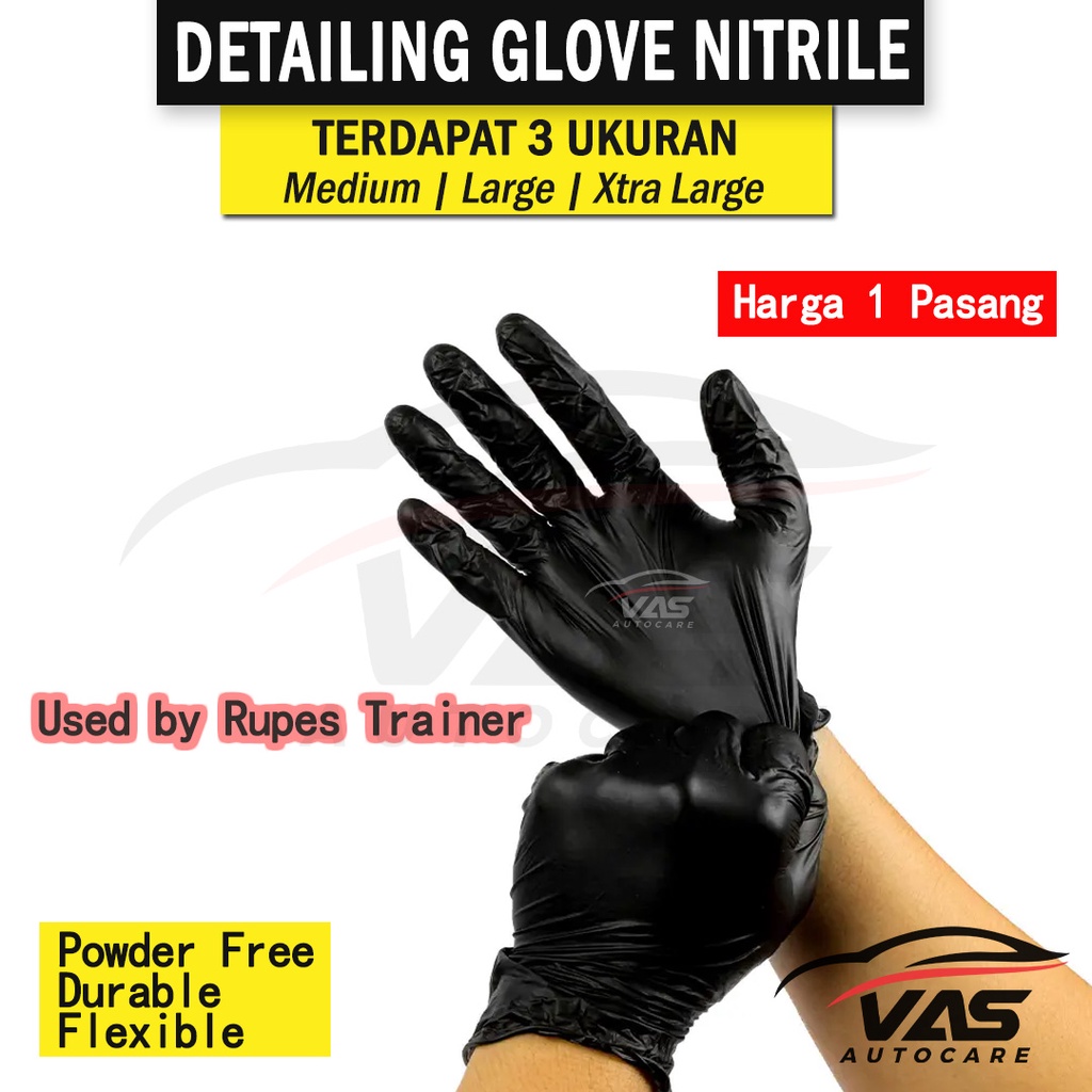 HITAM Detailing Glove Nitrile Black Black Rubber Hand Gloves Shopee