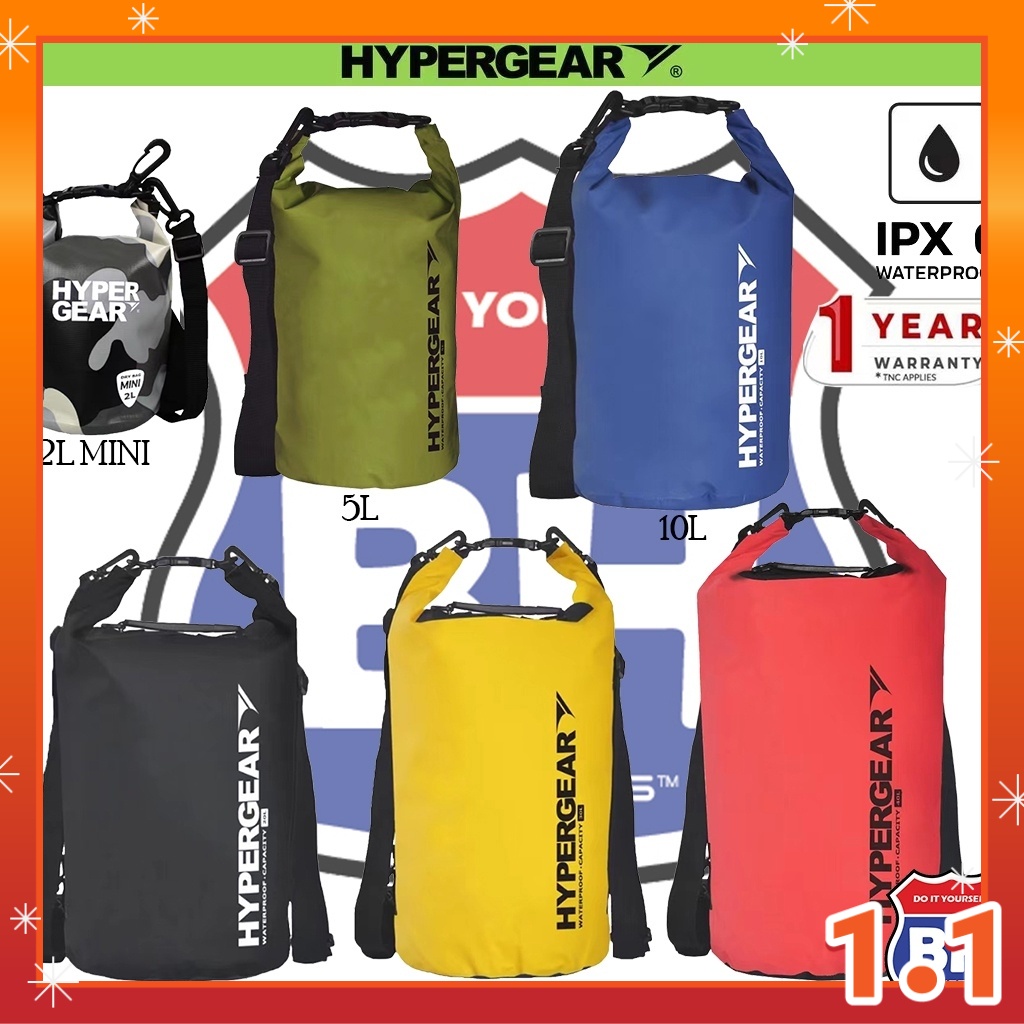 HYPERGEAR DRY BAG MINI 2L 5L 10L 20L 30L 40L 100 ORIGINAL ( WATERPROOF