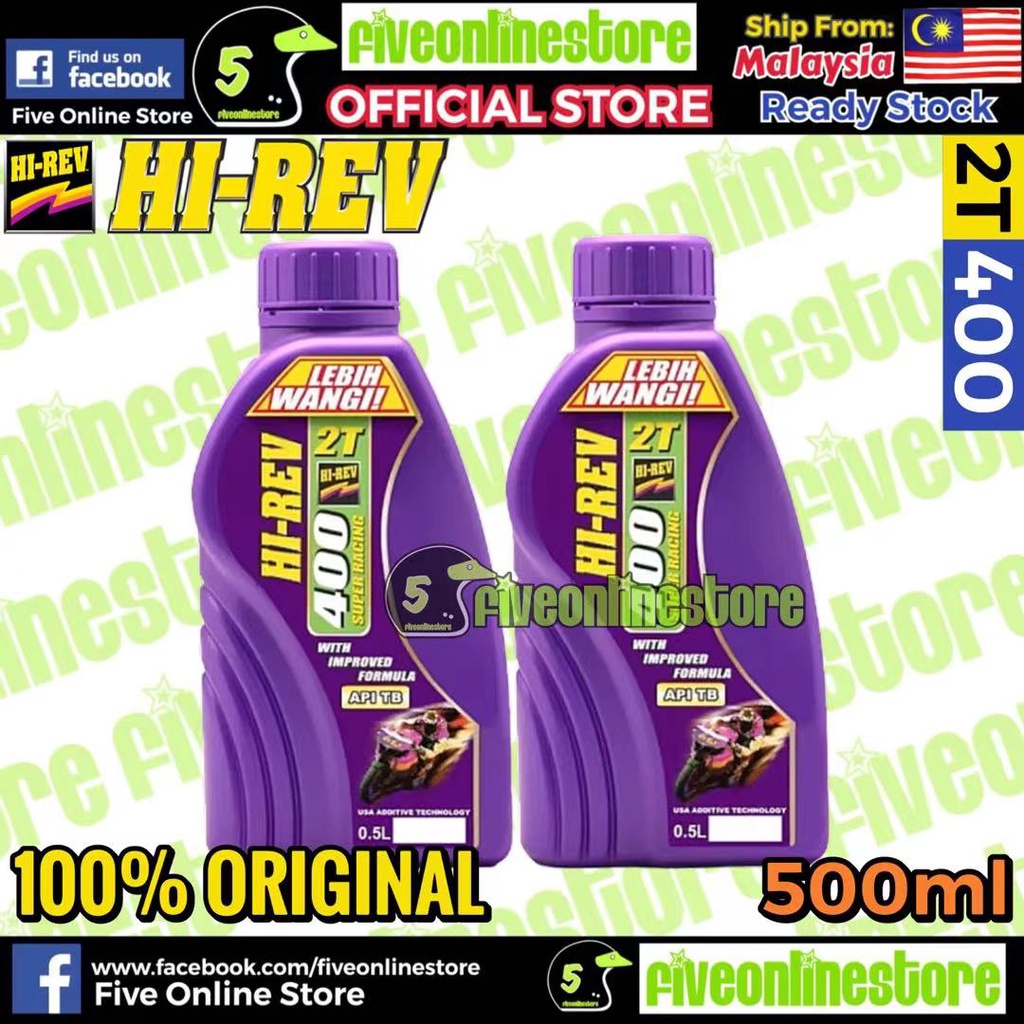 2T Oil HIREV 2T400 2T 400 Improved Formula 500ML 0.5 Liter Lebih Wangi