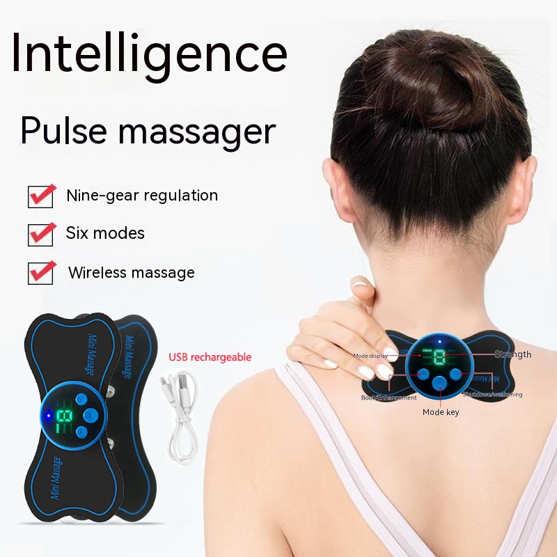 Electric Neck Massager USB Charging EMS Cervical Massage Stimulator Pain Relief Back Neck Shoulder Full Body Massage Muscle Relax mesin urut badan