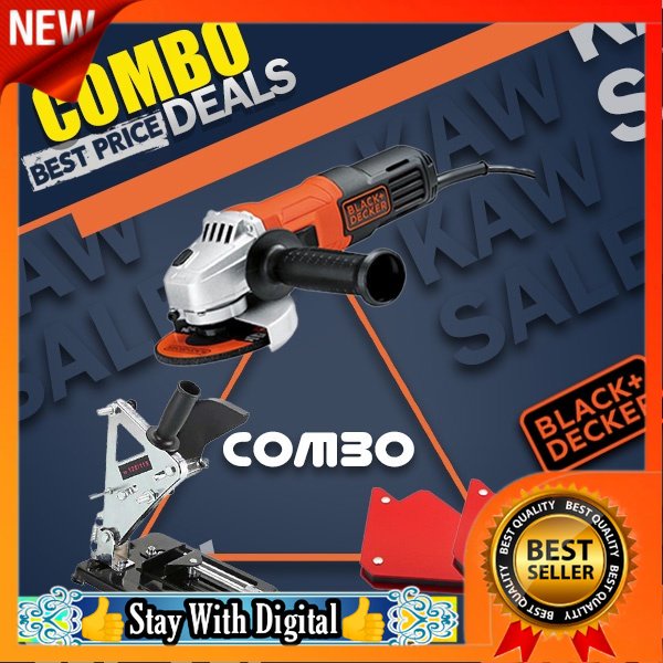 FREE POS 🌹[Local Seller] COMBO SET G650 BLACK & DECKER 4" ANGLE GRINDER WITH ANGLE GRINDER STAND MAGNETI