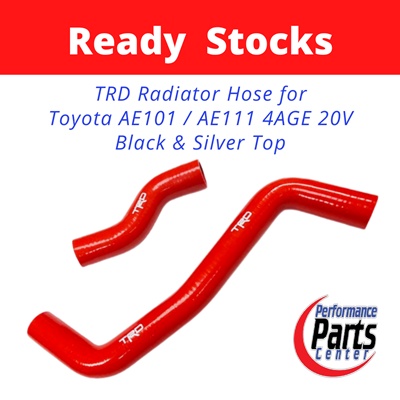 TRD Radiator Hose for Toyota AE101 / AE111 4AGE 20V Black & Silver Top ...