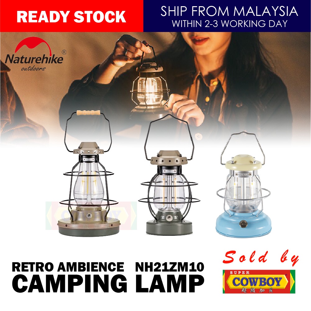 Naturehike Retro Camping Lamp Camp Lights LED Lantern Lampu Camping Glamping NH21ZM010 Shopee