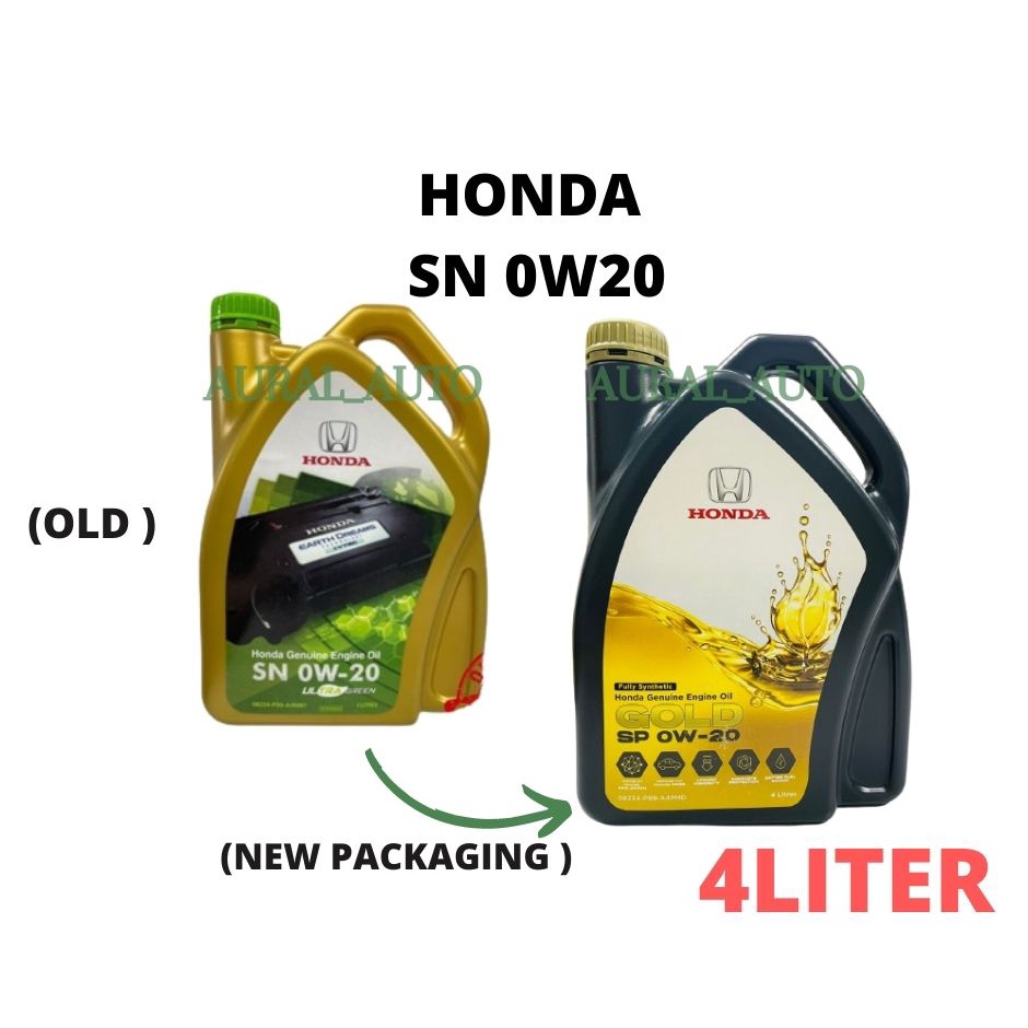 Honda 0W20 Fully Synthetic 4Liter Free Oil Filter Minyak Hitam Engine