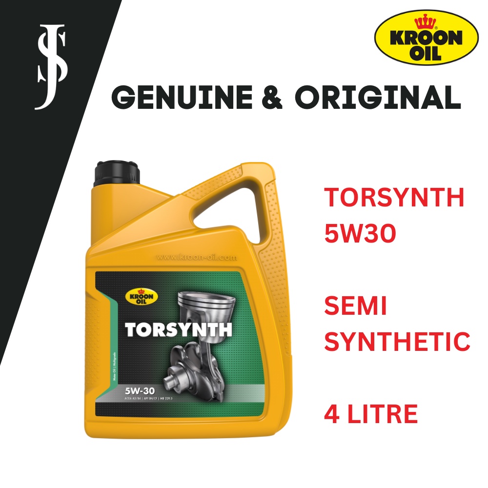 KROON OIL TORSYNTH Semi Synthetic Engine Oil Motor Oil Lubricant Minyak Hitam 5W30 4L Shopee
