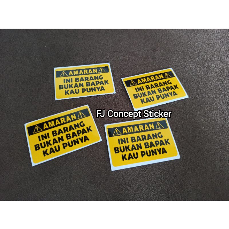 Sticker Amaran Motor kereta Warning Sign Sticker (Kecil & Besar