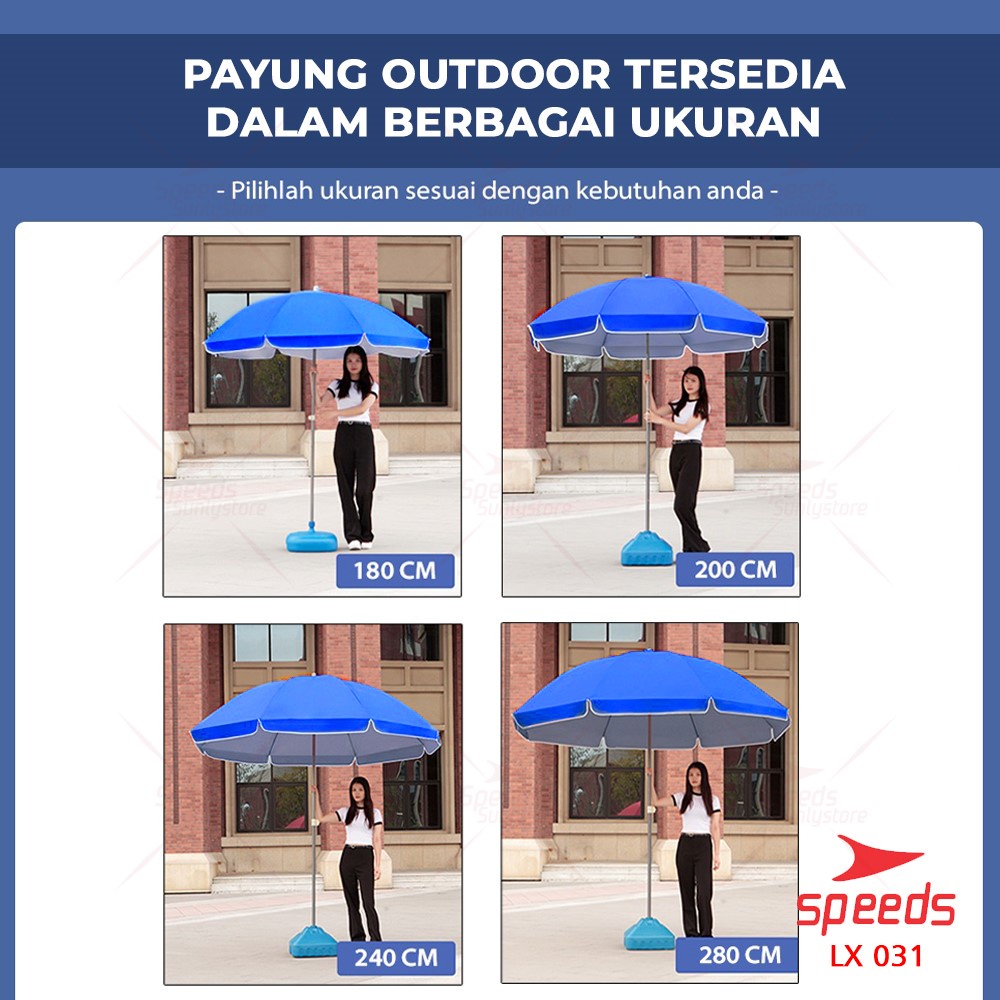 Multi Reliable TENDA Speeds Umbrella Tent Beach Cafe Bazaar Event Parasol Diameter 200cm Ori 031-2 - Image 4