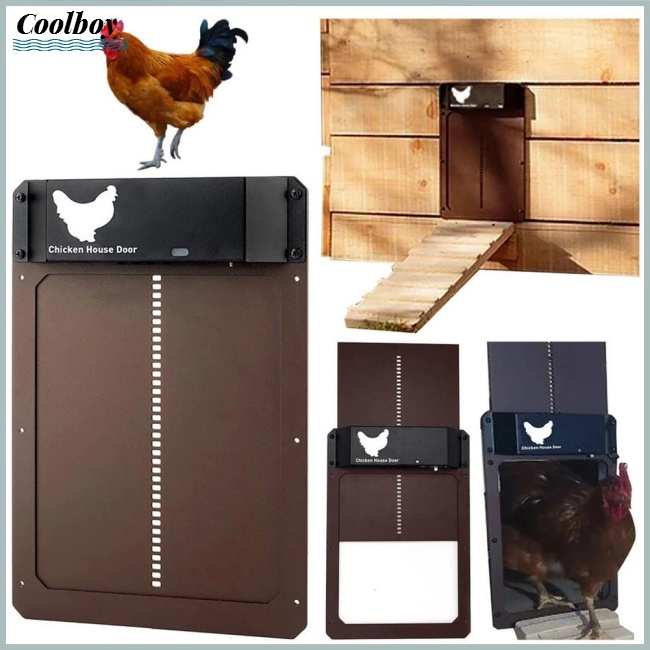 CB Automatic Chicken Coop Door Light Sense Waterproof Door For Chicken Auto Open Close Plug And Play Door Chicken Duck