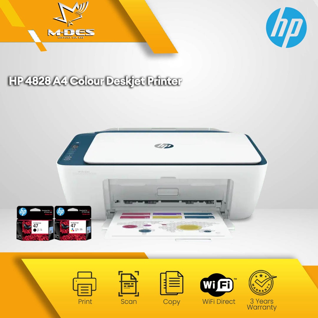 [NEW MODEL] HP Deskjet Ink Advantage 4828 All In One Function Wireless UltraLow Cost Printing