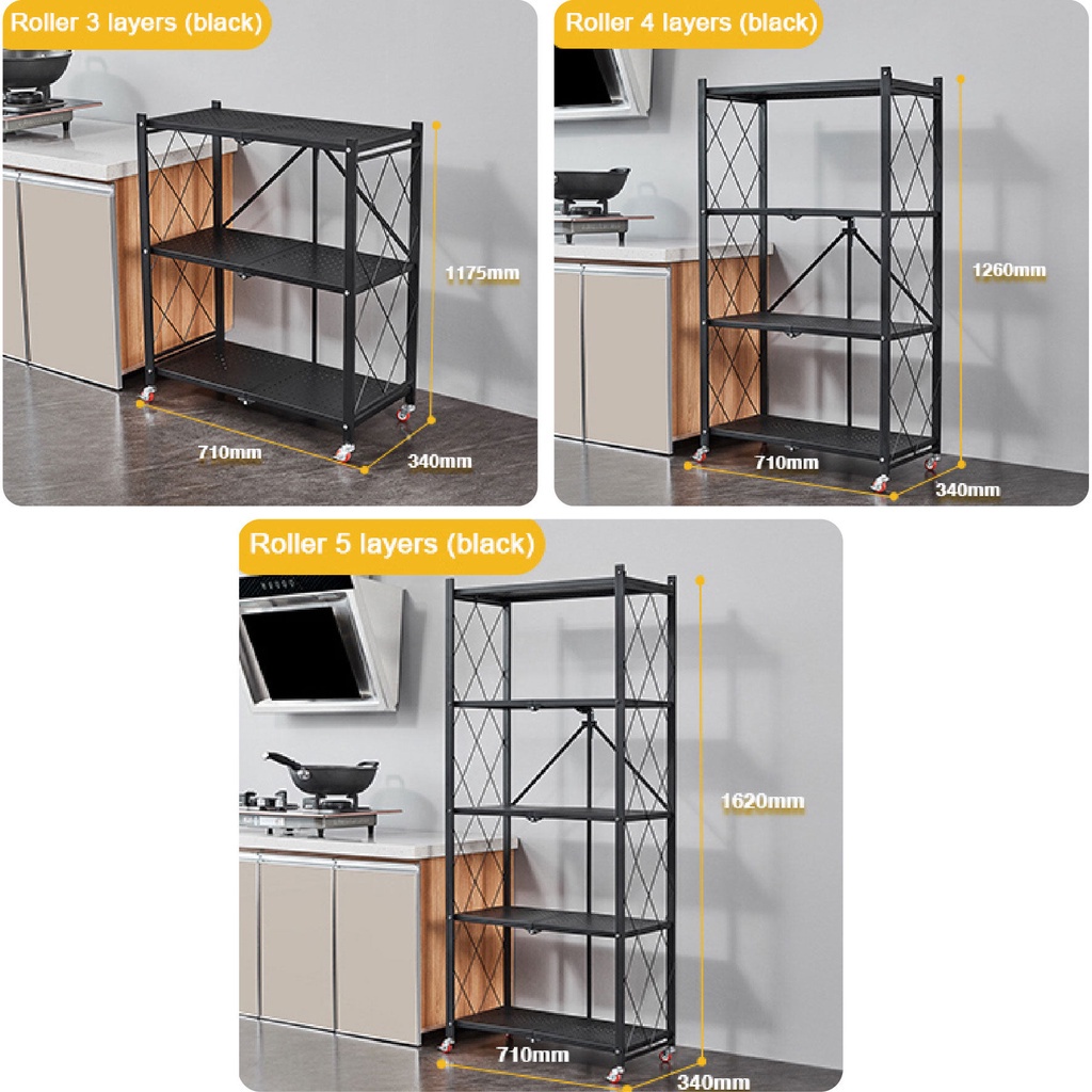 FREE GIFT  Foldable Storage Rack Organizer Home Storage Rack Kitchen Rack Living Room {SELLER}
