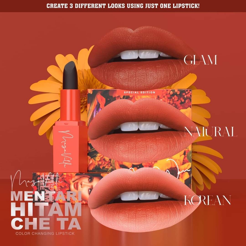 [ NEW !!!] CHE TA LIPSTICK MENTARI HITAM ( SUNSET &MAWAR HITAM