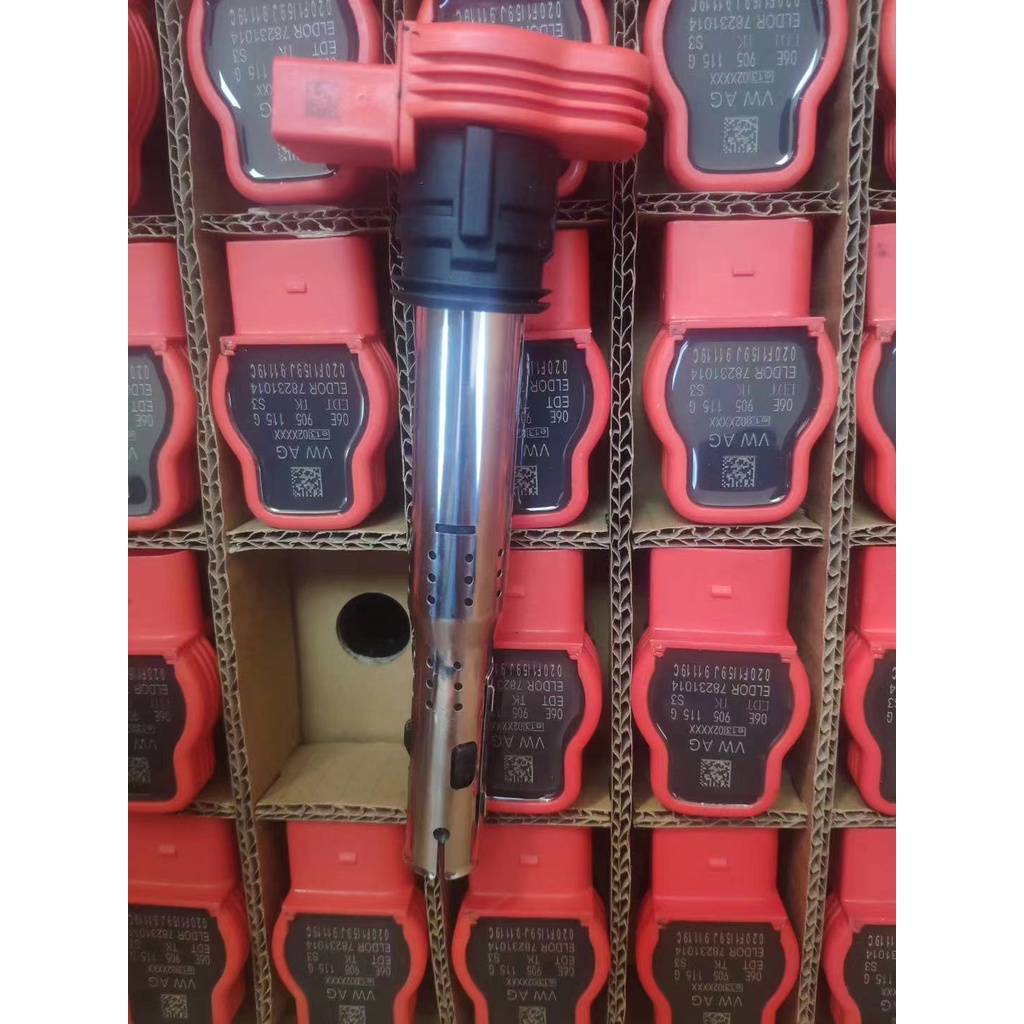 ((100% Original) Red Ignition Coil Audi R8 A3 A4 A5 A6 A7 A8 S4 S5 S6 S7 TT Q5 Volkswagen Tiguan Golf Jetta MK5 MK6 Eos Scirocco Passat 06E 905 115G