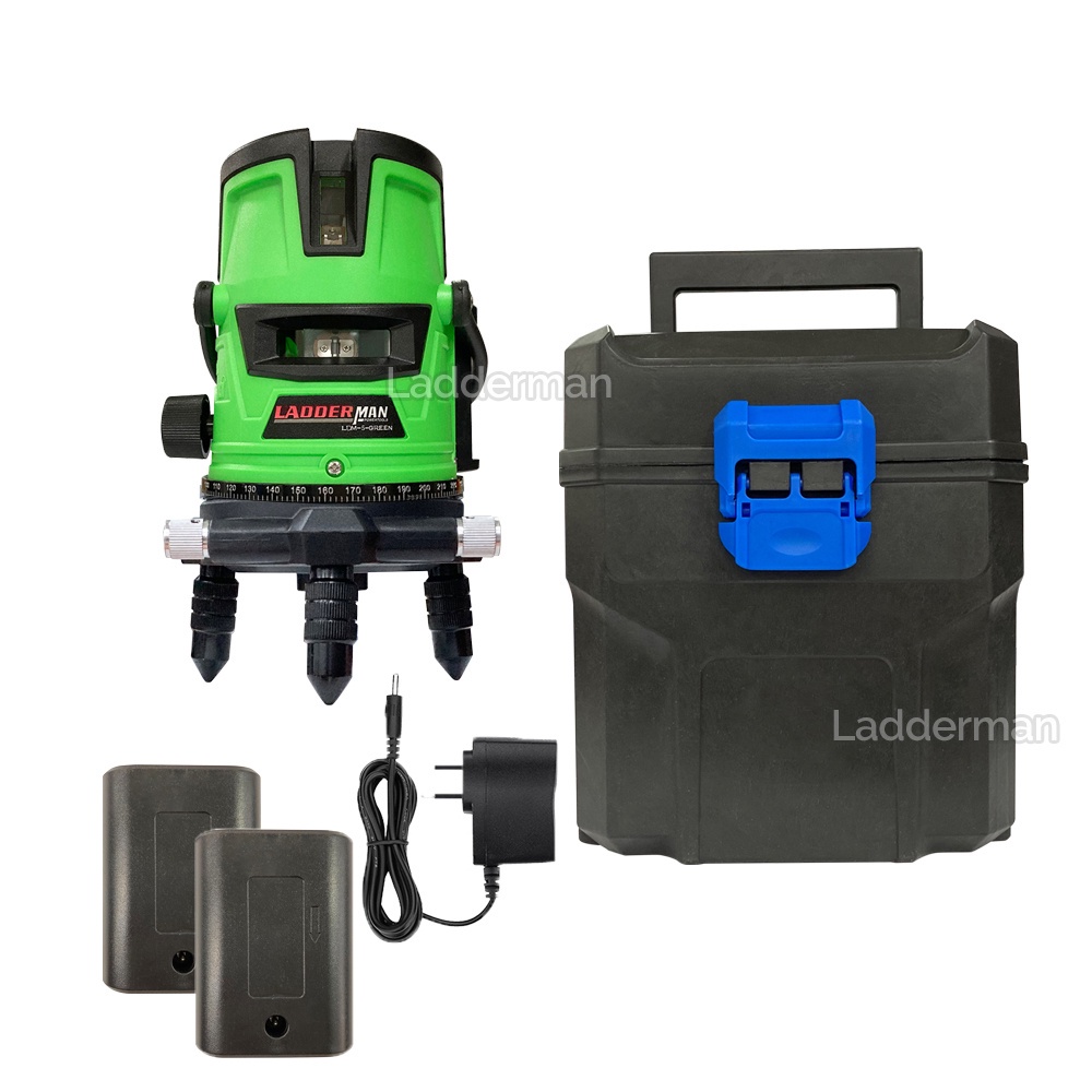 🌹[Local Seller] [PACKAGE] LADDERMAN LDM-5-GREEN 5 Lines 6 Point Adjustable Laser Level 360° Rot