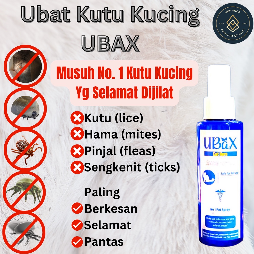 Ubax Ubat Kutu Kucing Ubax Kucing Kutu Ubat Spray Kutu Kucing 100ml