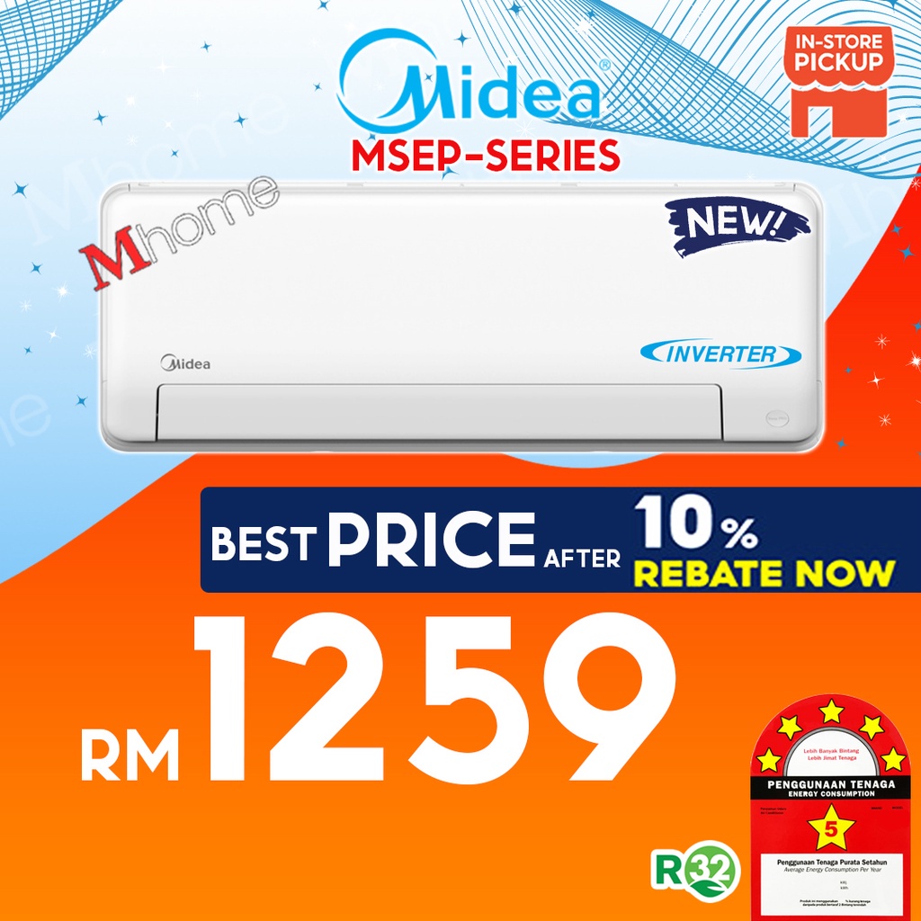 Midea Inverter 5 star Air Cond/Air conditioner R32 MSXSCRDN8/MSEP