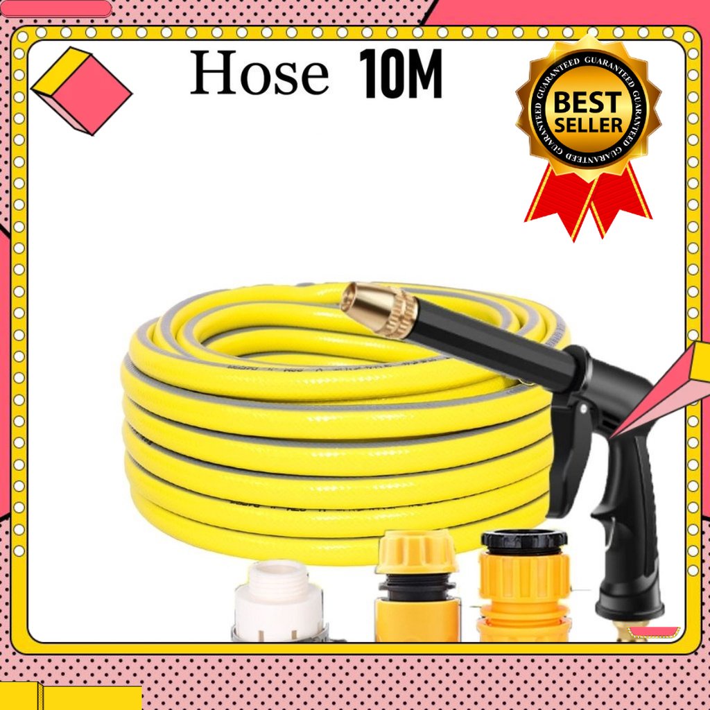🎁KL STORE✨  10M 15M 20M Yellow Hose Garden Hose Spray High Pressure Car Wash Spray Gu