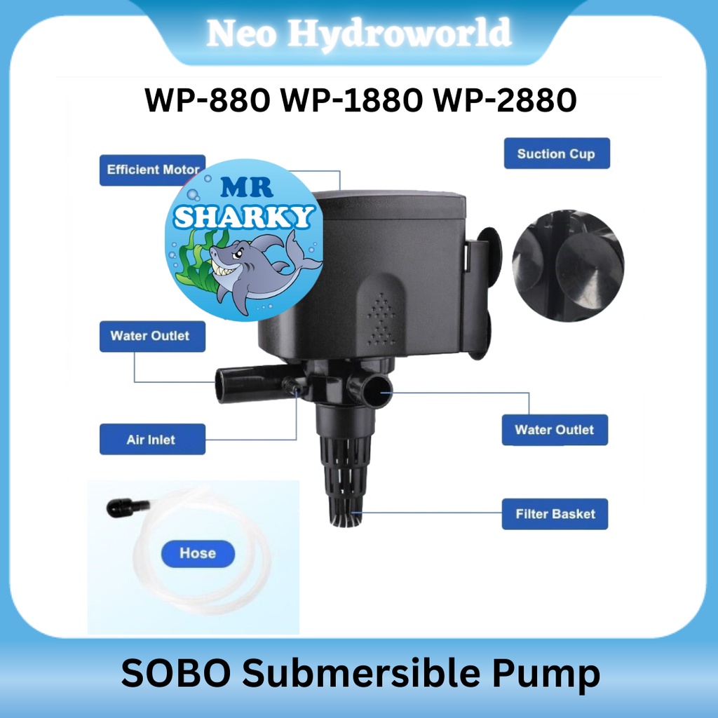 Sobo Submersible Powerhead Aquarium Pump WP880 1880 2880 Top Filter