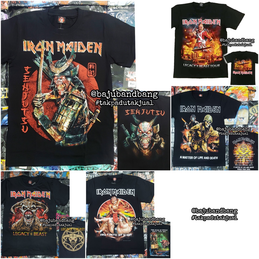 Baju Band Iron Maiden Premium Band Tshirt Rock Metal Vintage Bootleg ...