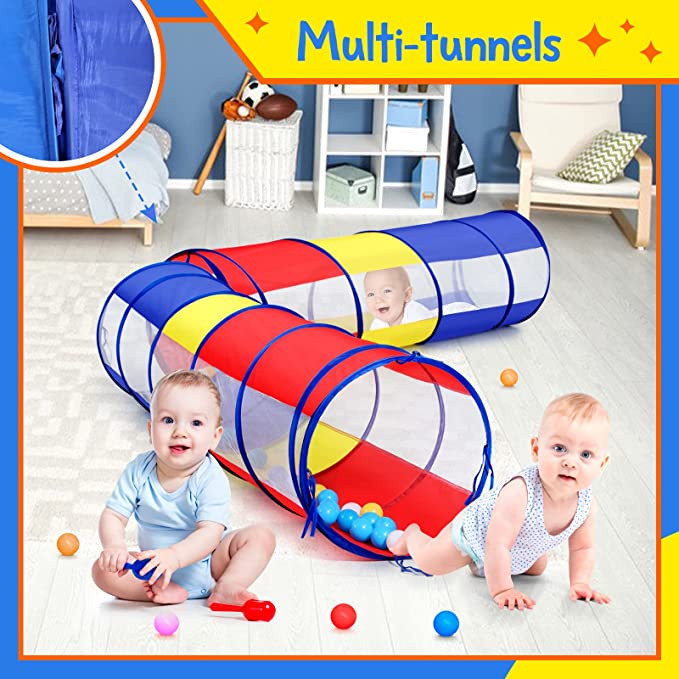 [ready stock]Kids Play Tunnel 180CM Kid Crawling Tunnel Crawl Through