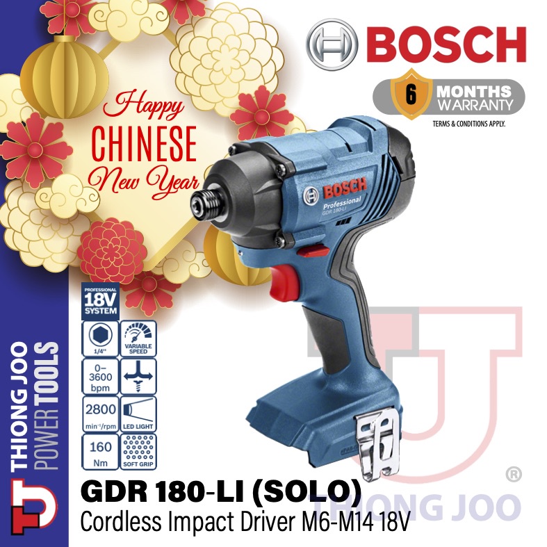 Bosch Gdr 180 Li Cordless Impact Driver 18v Solo Shopee Malaysia