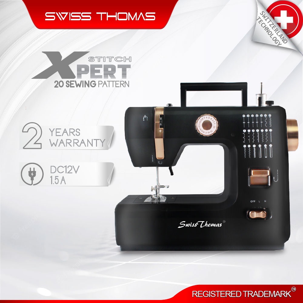 SwissThomas Sewing Machine Mesin Jahit Stitch Xpert 618 Auto Winding