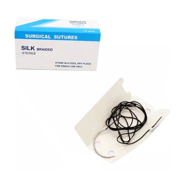 [For Education Use] STERILE Surgical Suture 12 PCS Silk Braided 2/0 (3 ...