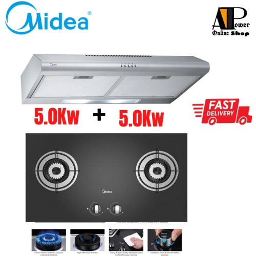 Midea Gas Hob MGH76Q60A Burner 5kw Tempered Glass / Builtin Gas Stove