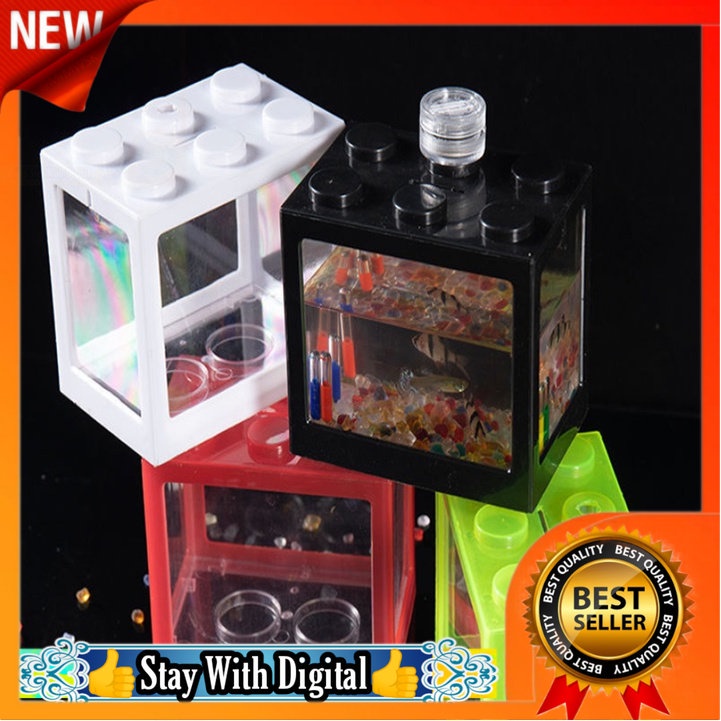 🌹[Local Seller] EXTRA GIFT DELETE OK NEWVIPPIE Building Block Fish Tank LED Light Micro Landscape Button Battery LED Wa