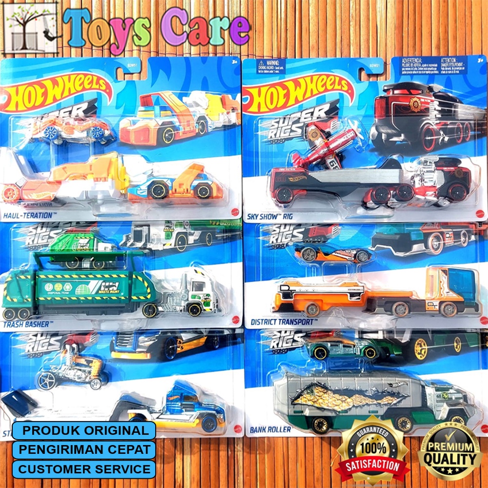 Hotwheels SUPER RIGS TRUCK TRANSPORT SET 6pcs DUS Seal - SKY SHOW RIG HAUL-TERATION TRASH BASHER STEEL POWER CAR-NIVAL STREAMER BANK ROLLER DISTRICT TRANSPORT ROAD ROLLER BONE SHAKER FAST CASH SKY DOME DRAGNATOR ZOMBOT TOTAL DISPOSAL MAD Propz TRAILER