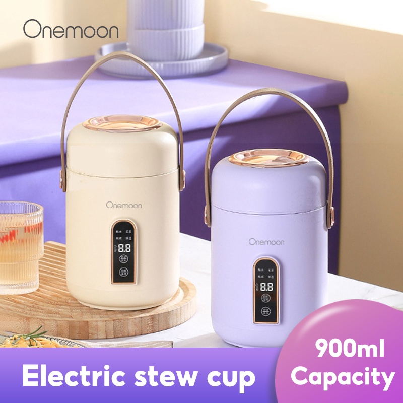 Onemoon OM001 Electric stew pot slow rice cooker multi-function portable kettle mini electric Malaysian plug