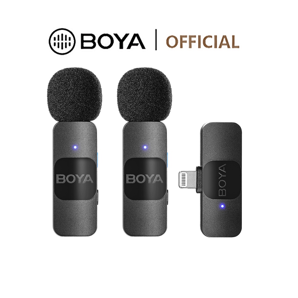 BOYA BY-V1/V2 Wireless Lavalier Microphone Mini Mic for Phone Vlogging Live Camera TikTok Plug &Play