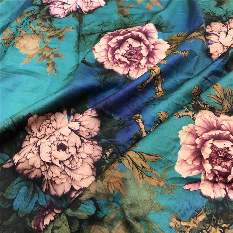 [READY STOCK] Premium satin silk printed fabrics with Chinese characteristics / Kain Satin Bunga