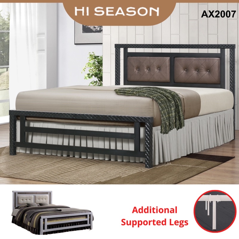 HI SEASON Queen King Size Double Bed Frame Metal Steel Bingkai Katil