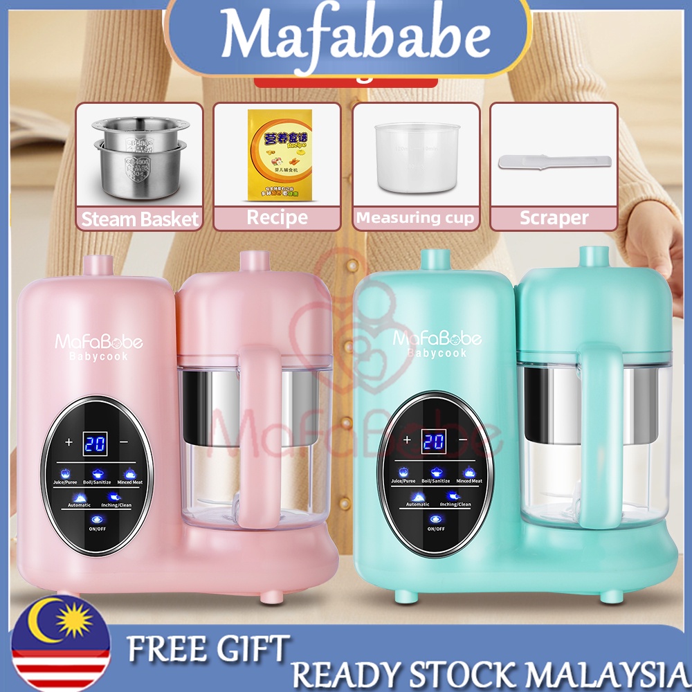 Mafababe Baby Food Processor 5 In 1 LCD Touch screen Heater Steam Grind Cook Mix Blender Pemproses Makanan Bayi 嬰兒食品加工機