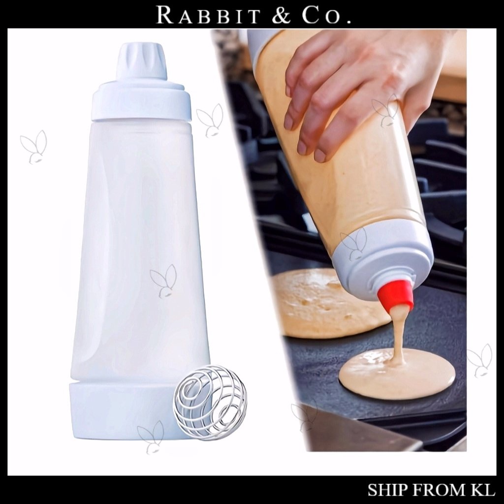 R&C All In One Pancake Solution Batter Mixer Dispenser Mix Bottle