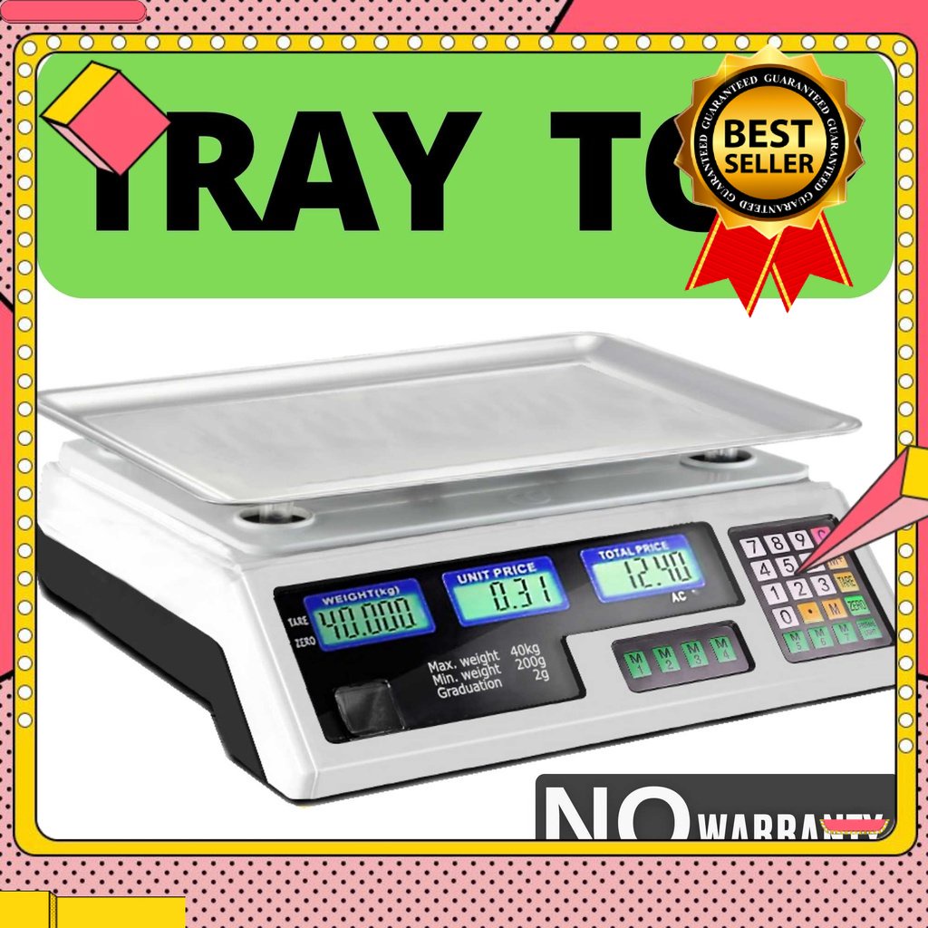 🎁KL STORE✨  40kg Electronic Digital Price Computing Rechargeable Supermarket Counting