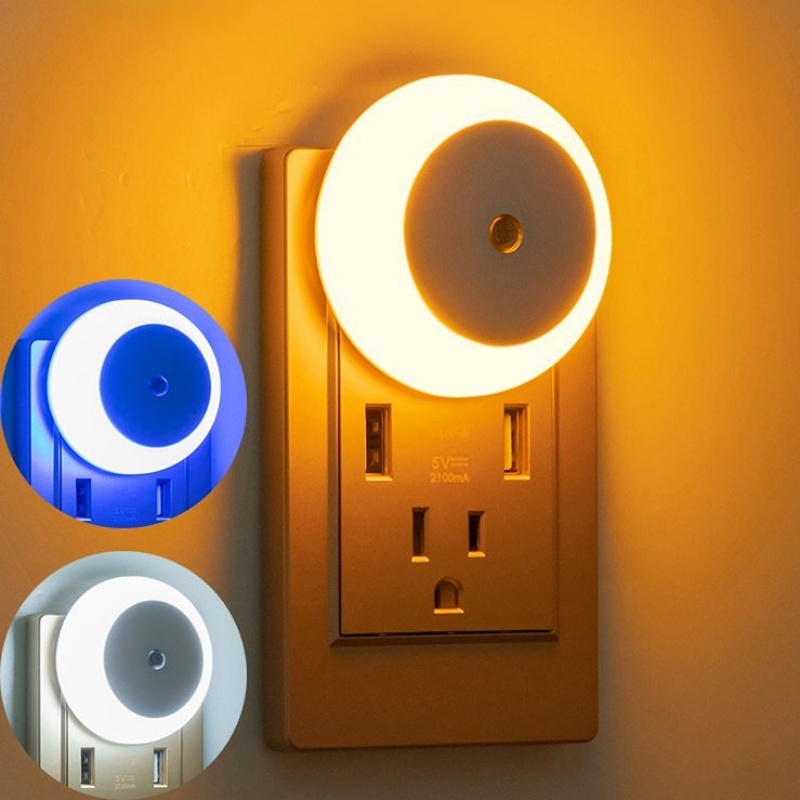 Automatic Switch Round Wall Lamp Eye Protection Reading Lights US/EU