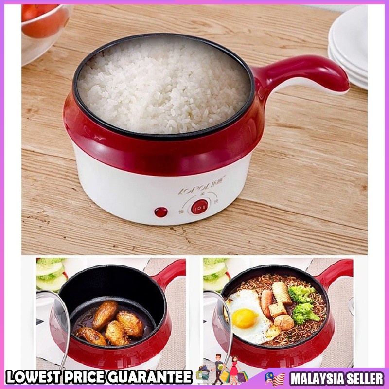 (Malaysia Plug)Lopol Electric NonStick Ceramic/Marble Frying Pan Rice Multi Mini Rice Cooker (Local Seller+Ready Stock)