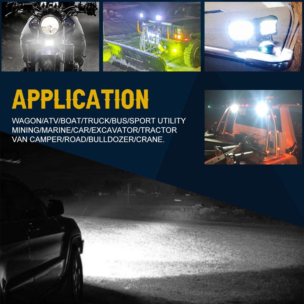 Quality Premium KATEWAY 12V FOG LAMP 24 LED SQUARE DESIGN HEADLIGHT MOTORCYCLE 1PC - Image 2