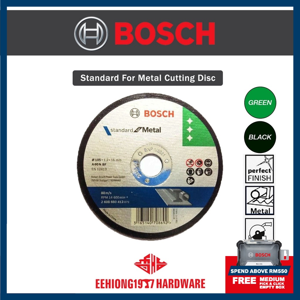 BOSCH 4" x 1.2mm x 16mm Standard For Metal Cutting Disc Green Cakera