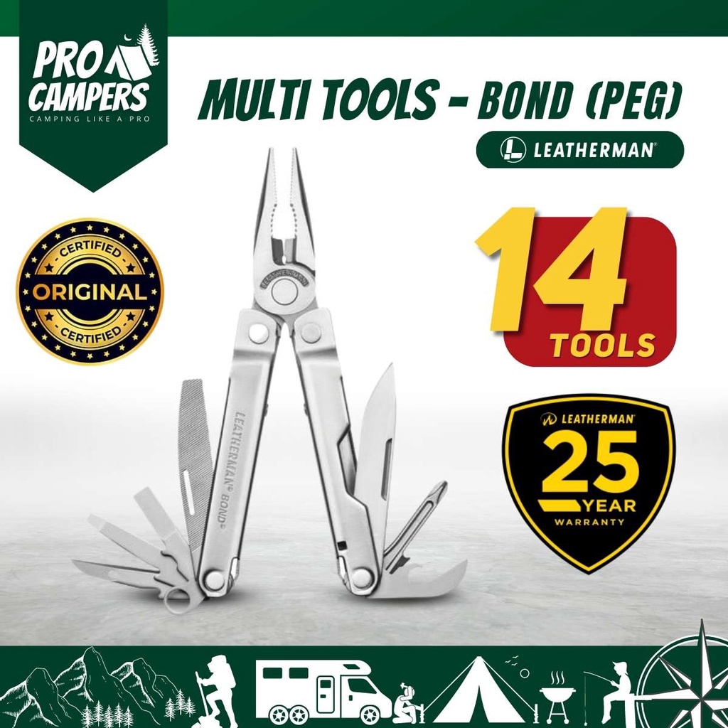 LEATHERMAN Original High Quality 14pcs Multi Tools Bond (PEG) 25