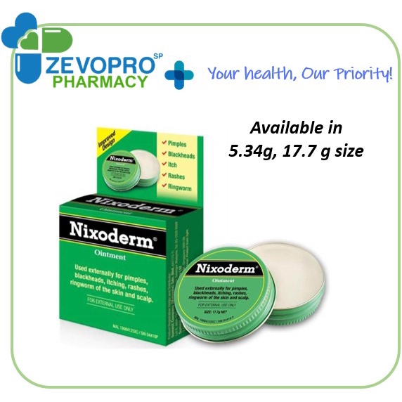 Nixoderm Oinment 5.34g / 17.7g for foot itch, ringworm, pimples, eczema