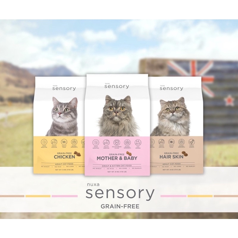Nuxa Sensory Cat Food Grain Free From New Zealand / Makanan Kucing Grain Free New Zealand 8kg