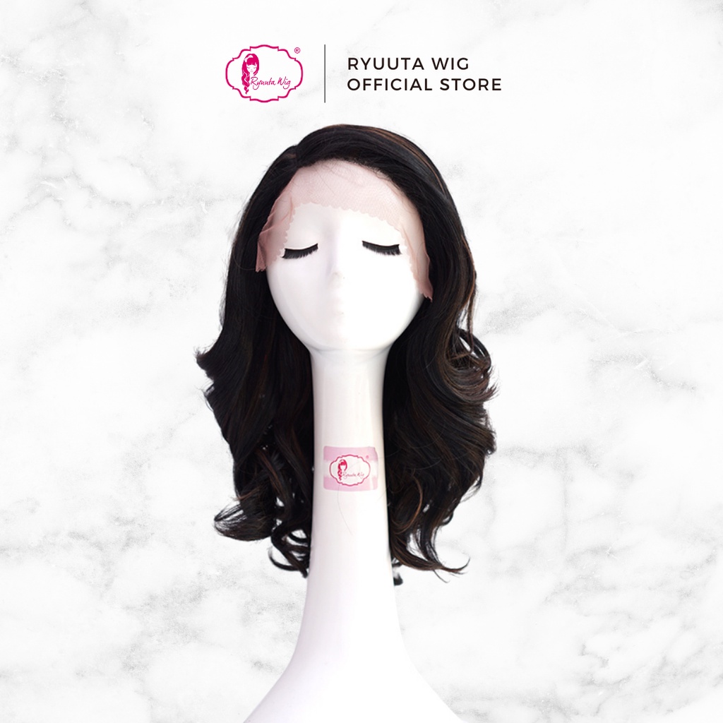 Ryuuta Wig Lace Front Wig Medium Wave Mother Aunt Ajumma FL1015